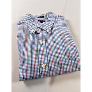 J.Crew Performance Slim Untucked Plaid Button Down Shirt Mens XL Blue Red Green